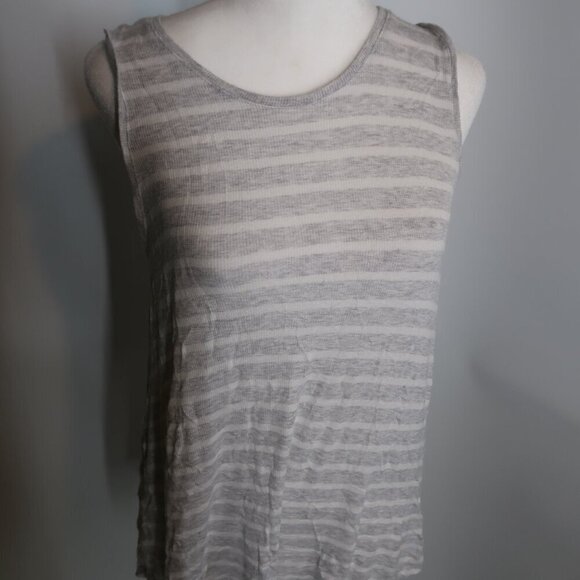 Merona Women's Gray White Striped Tank Size XS - Picture 3 of 6
